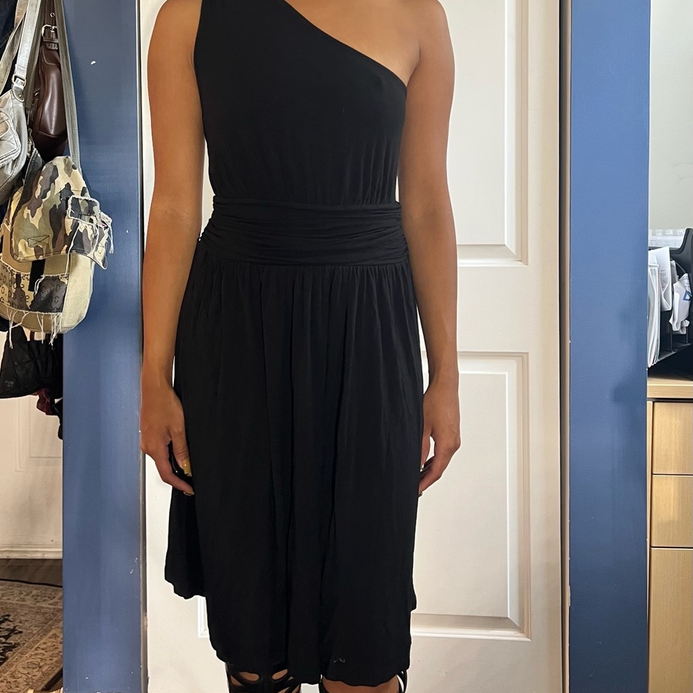 Draped dress one shoulder